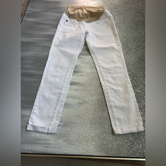 AG Adriano Goldschmied Women's Cream Straight Leg Jeans maternity - Picture 2 of 9